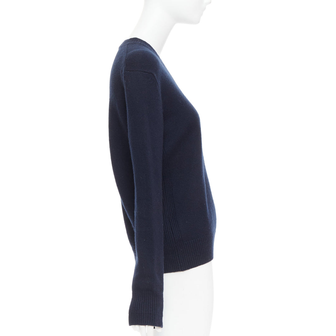 OLD CELINE Phoebe Philo navy wool blend button side sweater XS