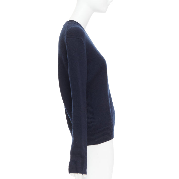 OLD CELINE Phoebe Philo navy wool blend button side sweater XS