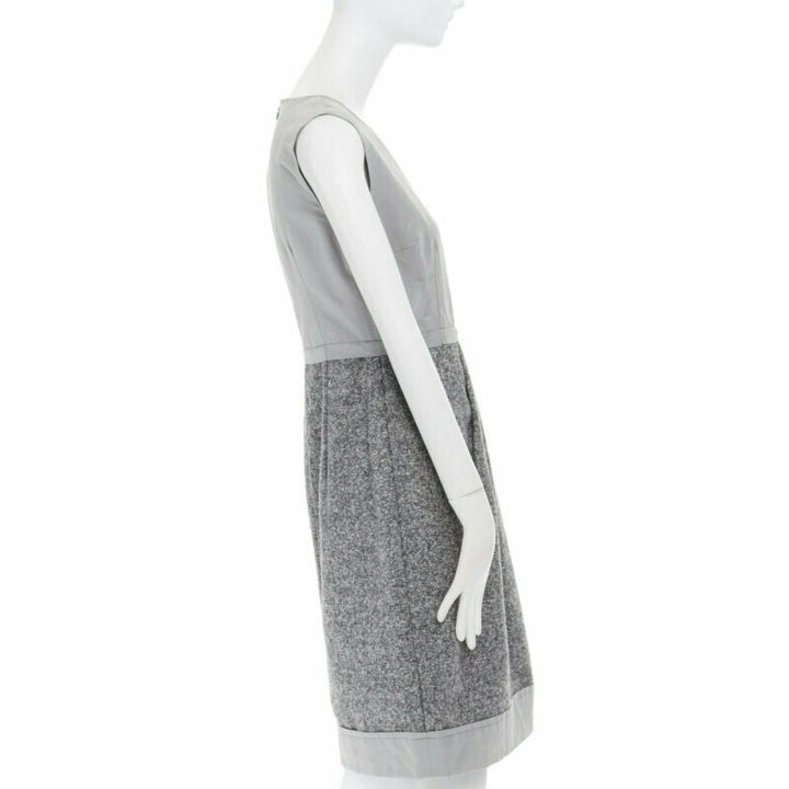 Female mannequin wearing Max Mara Grey Polyamide Women Skirt in Size IT40 | Available at JHROP