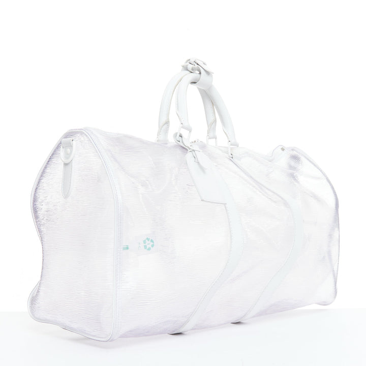 LOUIS VUITTON Virgil Abloh 2019 Keepall Bandouliere 50 white epi PVC travel bag