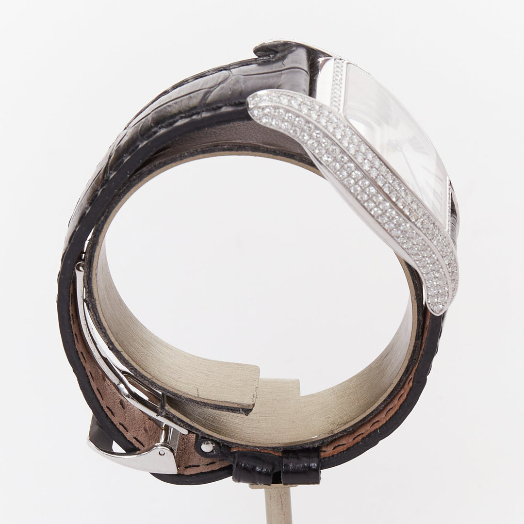 GIRARD PERREGAUX Richeville diamond bezel steel case tonneau quartz watch