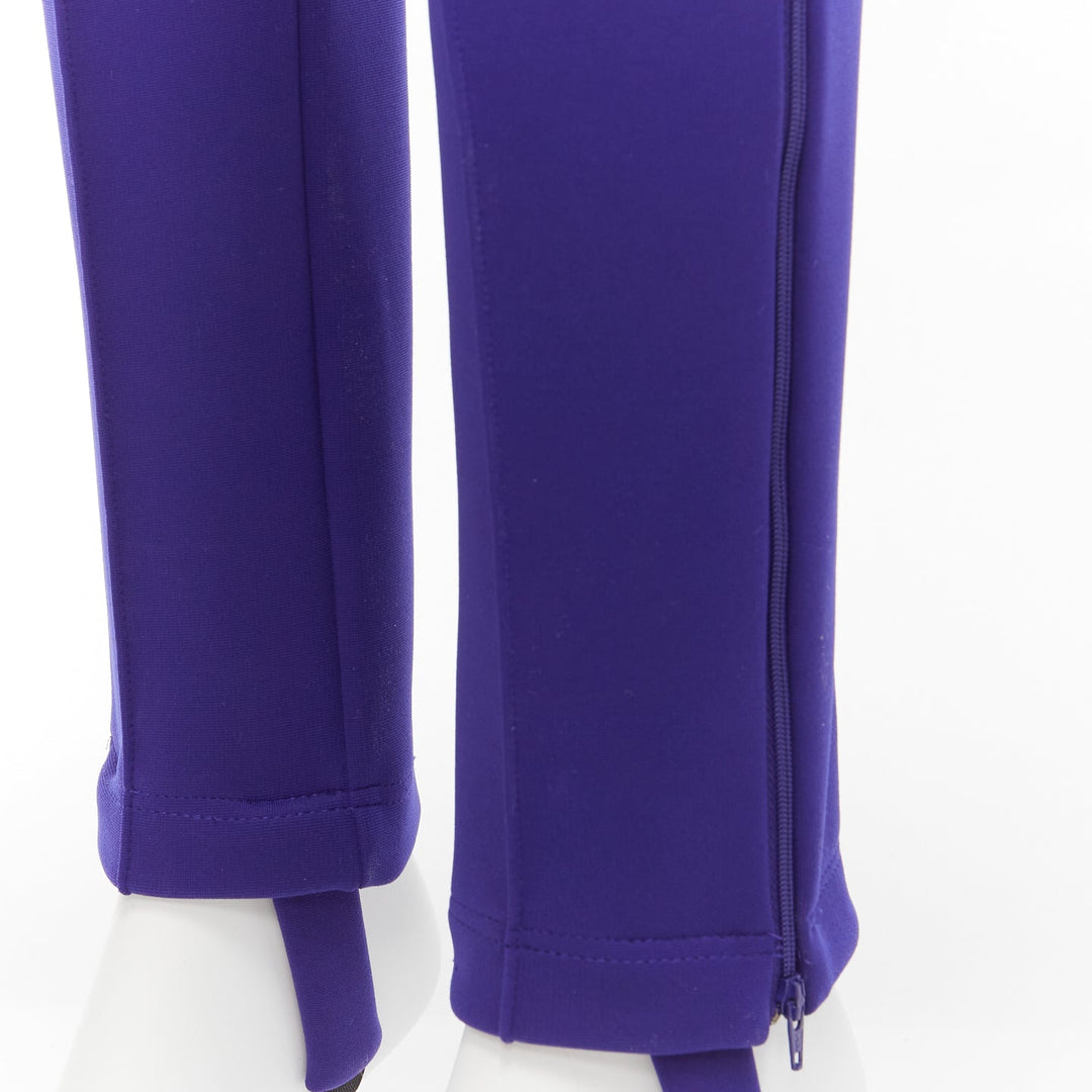 BALENCIAGA 2016 cobalt blue dart seam zip pockets stirrup jogger pants FR36 S