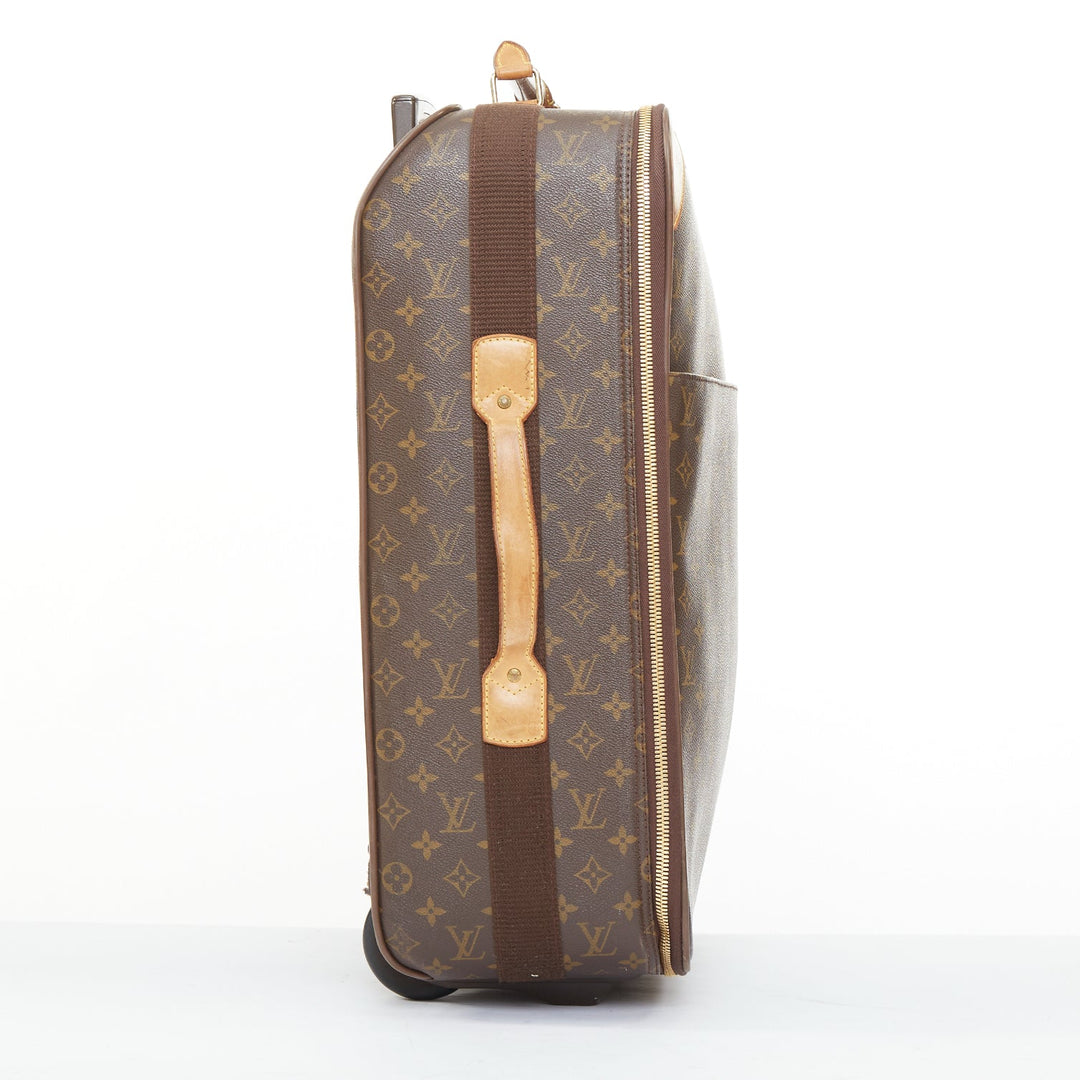 LOUIS VUITTON Vintage P√©gase 55 brown monogram canvas rolling carry on luggage