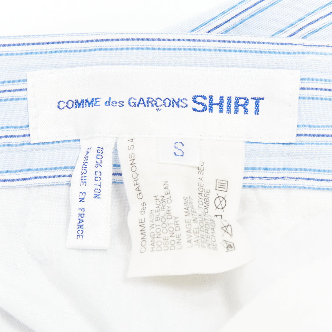 COMME DES GARCONS Shirt blue striped cotton poplin pajama style pants S