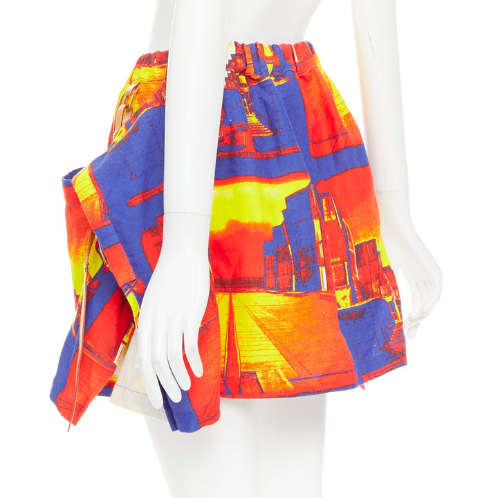 LOUIS VUITTON Salk Institute orange purple exaggerated pocket mini skirt FR34 XS