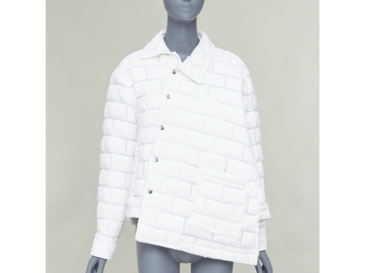 COMME DES GARCONS Homme Plus 2018 white brick sheer overlay quilted jacket XS