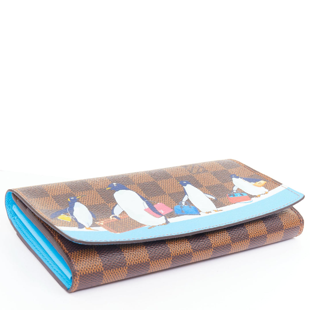 LOUIS VUITTON Sarah Christimas Animation 2017 Penguin canvas long wallet