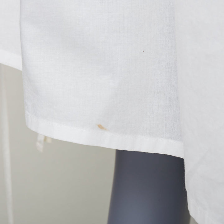 ANN DEMEULEMEESTER white cotton drawstrings ribbon ties sack shirt dress FR36 S