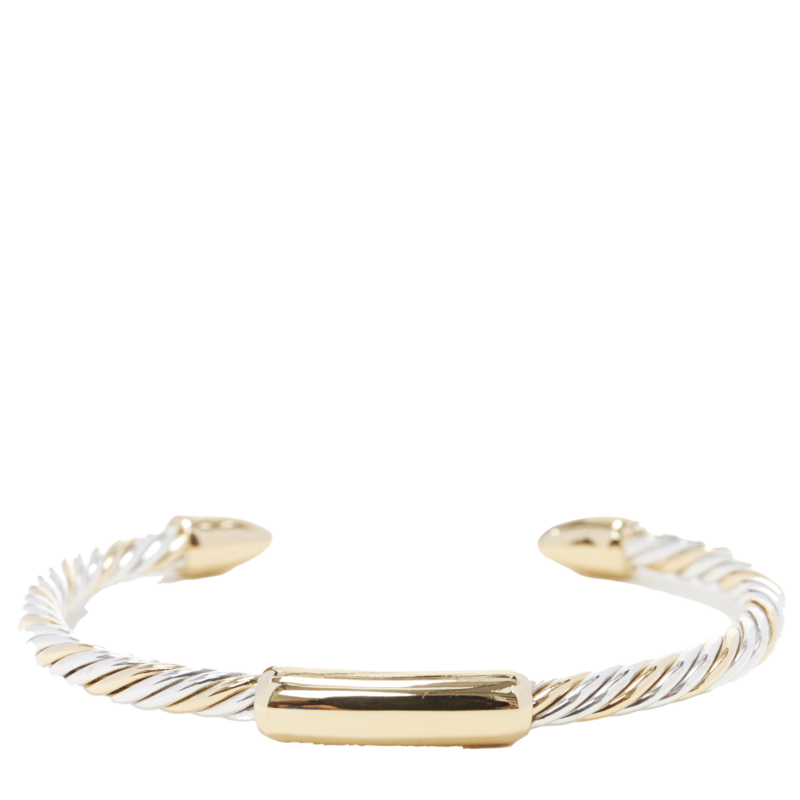 vintage BVLGARI JEWELLERY 18k white yellow gold twist bangle cuff bracelet