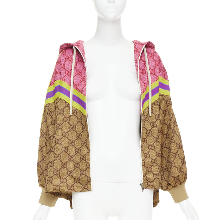 GUCCI 2019 Michele Runway GG Technical Pleats GG monogram flared track jacket XS