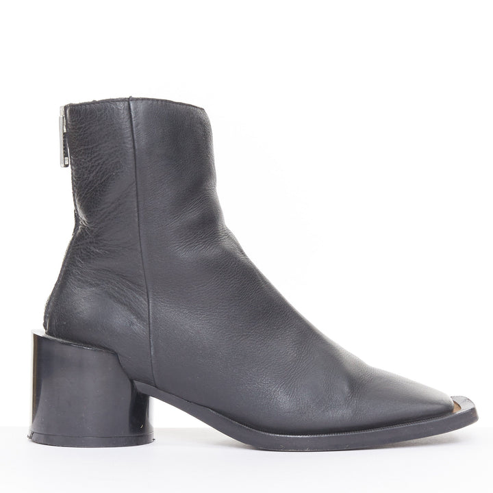 MM6 MAISON MARGIELA 2021 Anatomic black leather square toe ankle boots EU36 US6