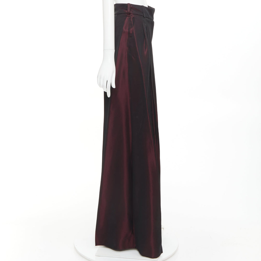 ALEXANDRE VAUTHIER COUTURE Aw2022 Runway bordeaux red high waist wide leg pants