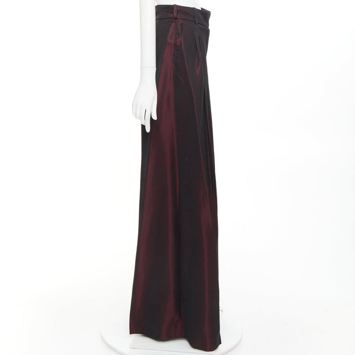 ALEXANDRE VAUTHIER COUTURE Aw2022 Runway bordeaux red high waist wide leg pants