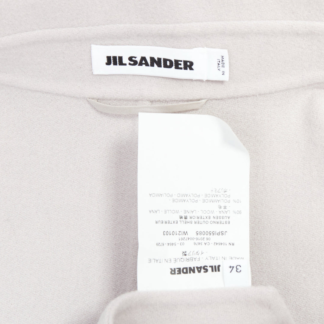 JIL SANDER light grey wool blend double breasted vest coat FR34 XS