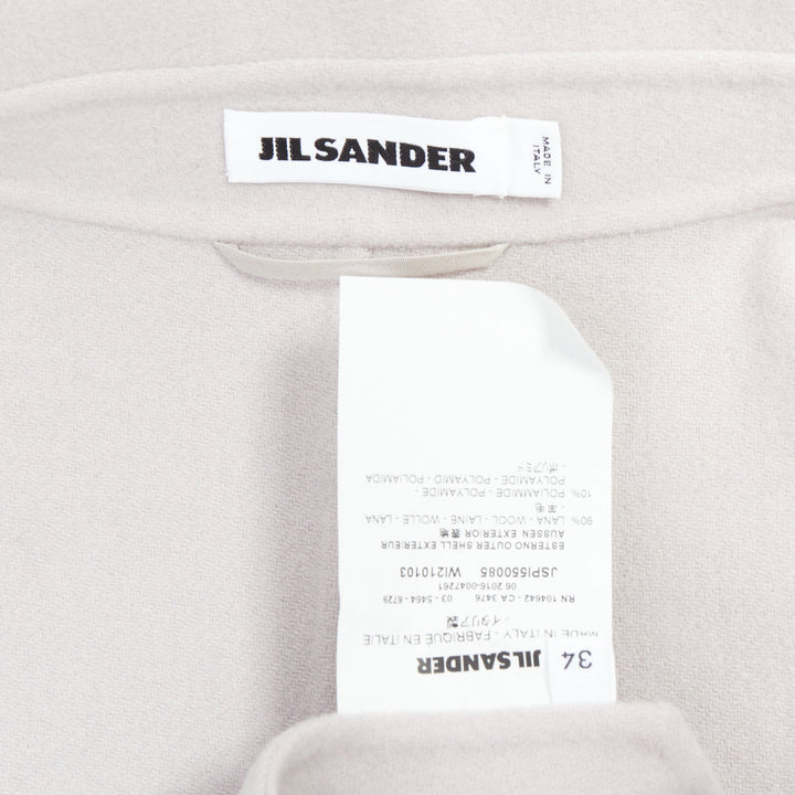 JIL SANDER light grey wool blend double breasted vest coat FR34 XS