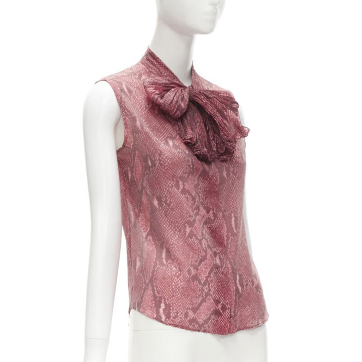 Female mannequin wearing Gucci by Tom Ford 2000 Pink Polyester Women Top in Size IT38 | Available at JHROP