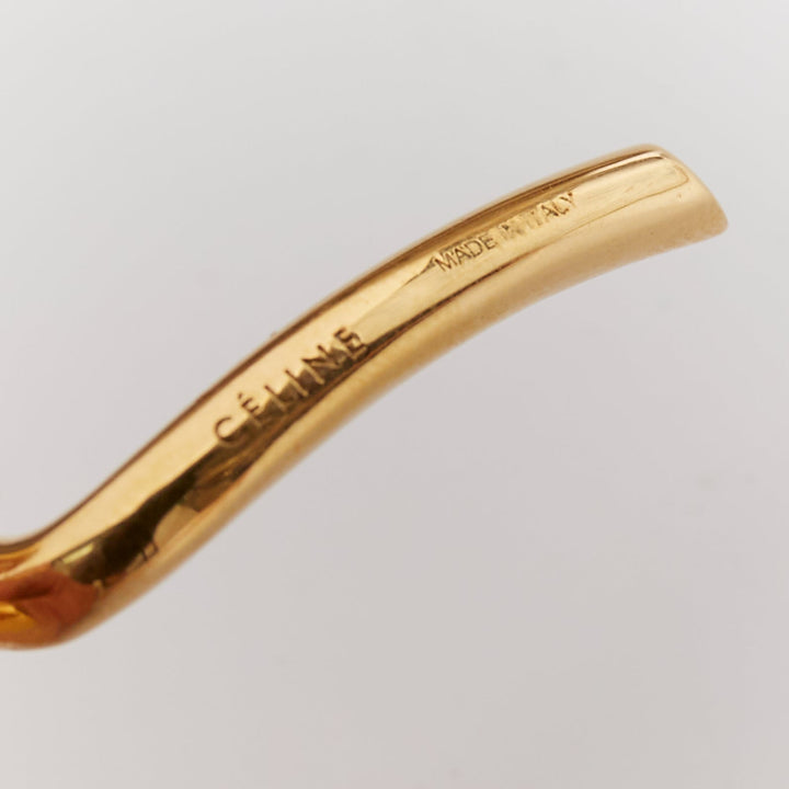 OLD CELINE Phoebe Philo Barbele Cuff gold brass twist barb wire pin earring Pair