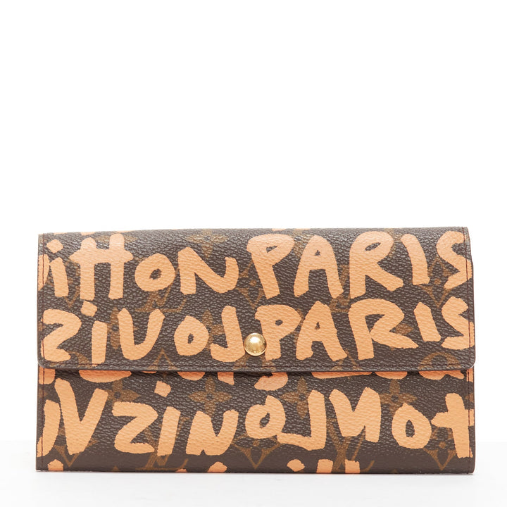 LOUIS VUITTON Stephen Sprouse orange graffiti brown monogram long wallet