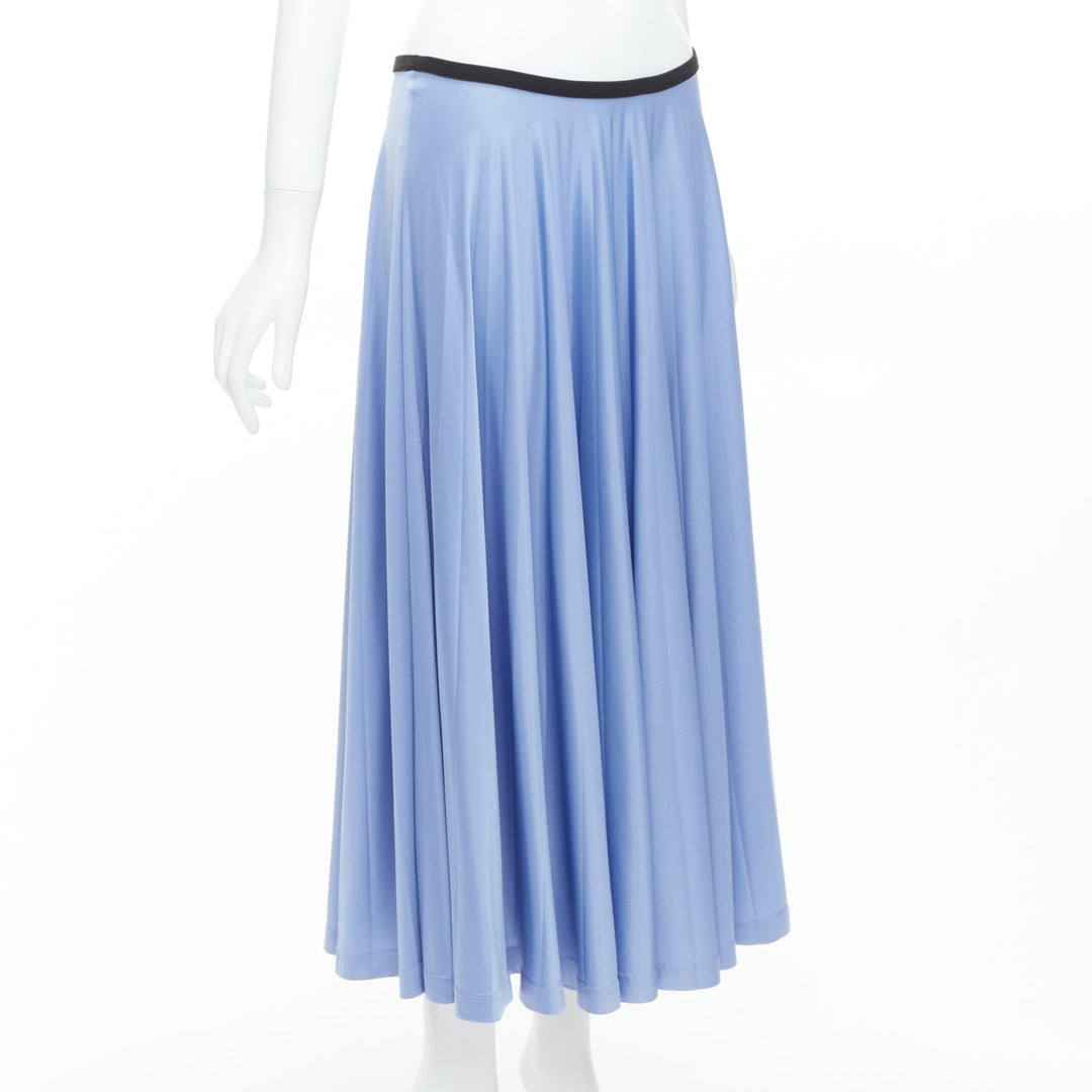 OLD CELINE Phoebe Philo sky blue pleated black waistband skirt FR34 XS