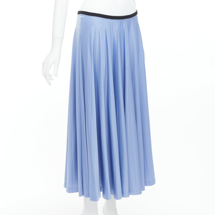 OLD CELINE Phoebe Philo sky blue pleated black waistband skirt FR34 XS
