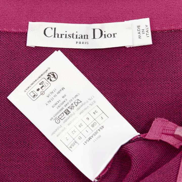 DIOR 2024 Miss Dior fuchsia pink black graffiti paint logo  mini skirt FR34 XS