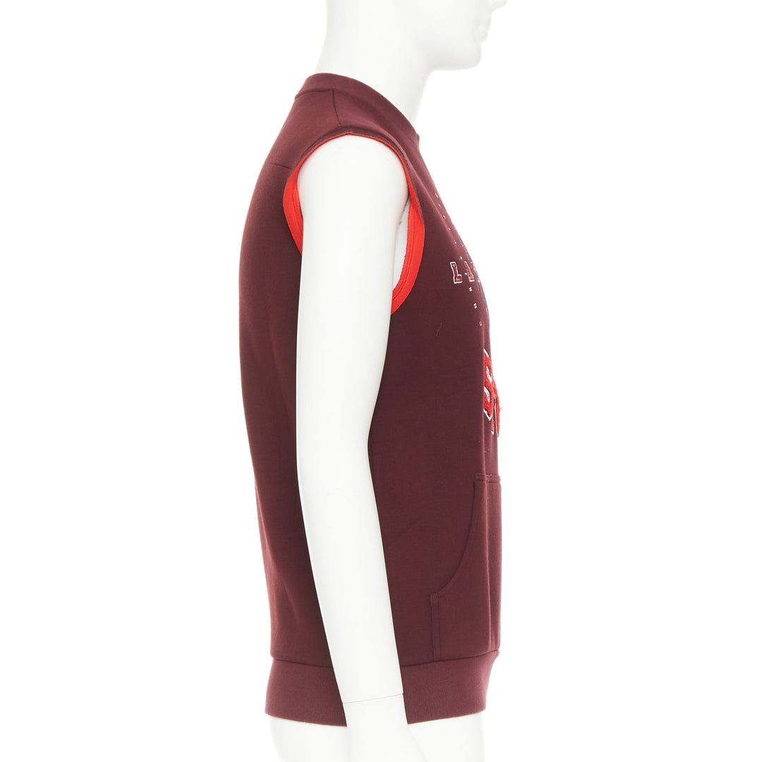 DIOR HOMME 2018 Late Night Paris burgundy neoprene sleeveless sweatshirt XS
