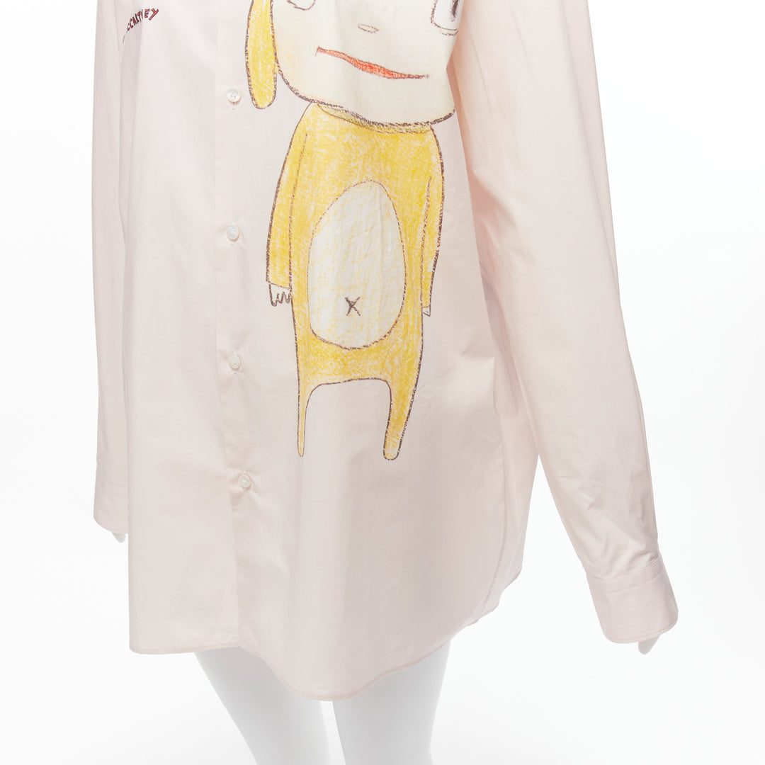 STELLA MCCARTNEY Yoshitomo Nara 2021 pink cotton print oversized shirt L