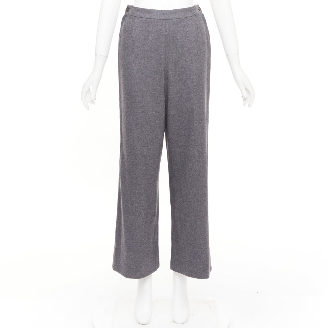 HERMES Martin Margiela Vintage grey cashmere wool high waisted pants FR36 S