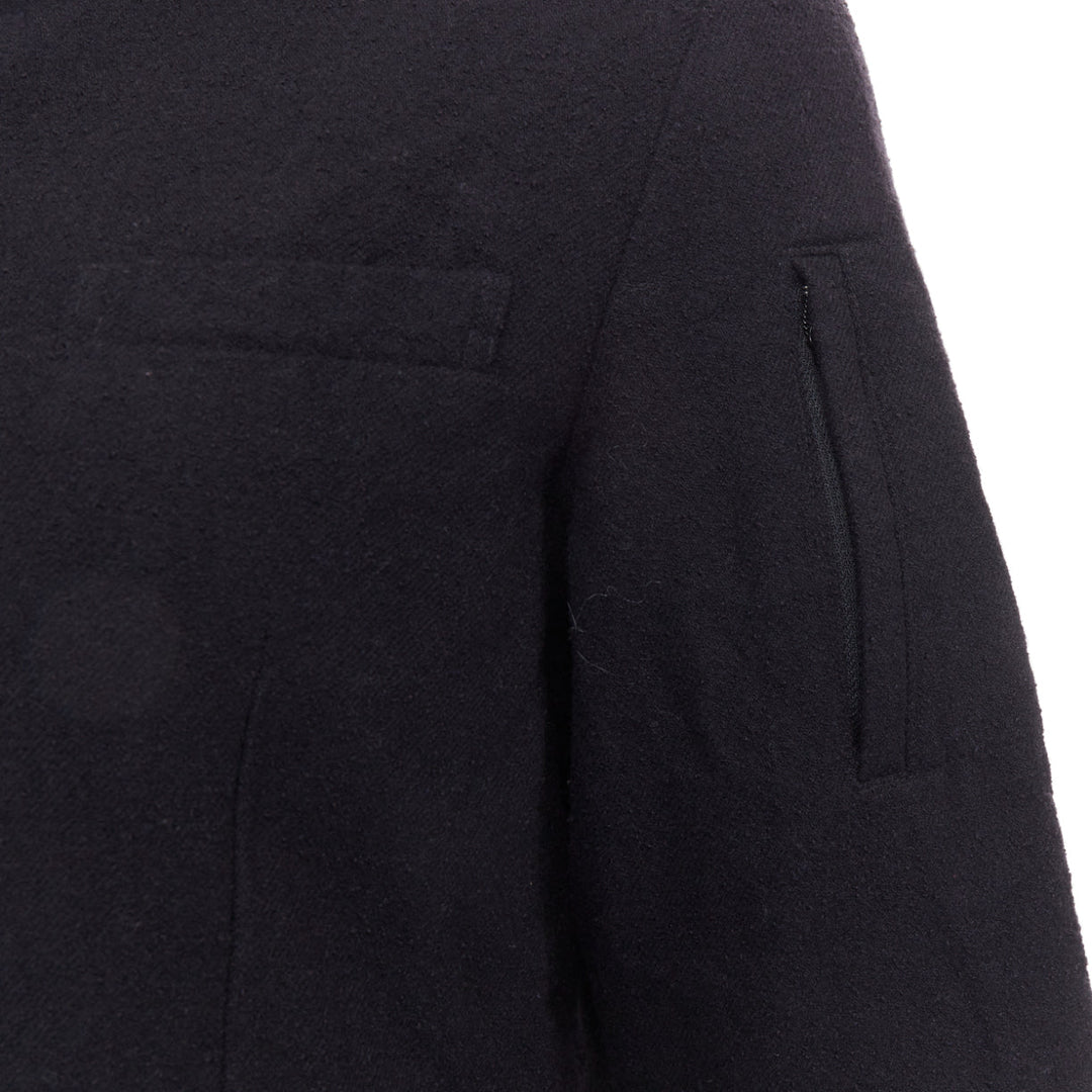 COMME DES GARCONS CDG black boiled wool button down blazer coat S