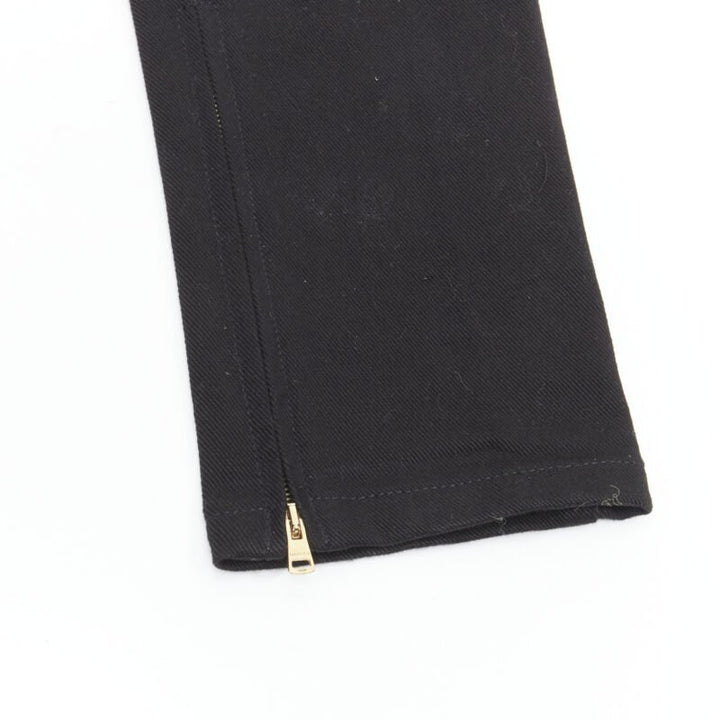 GUCCI silver dome stud embellishment waist black denim jeans IT36 XS