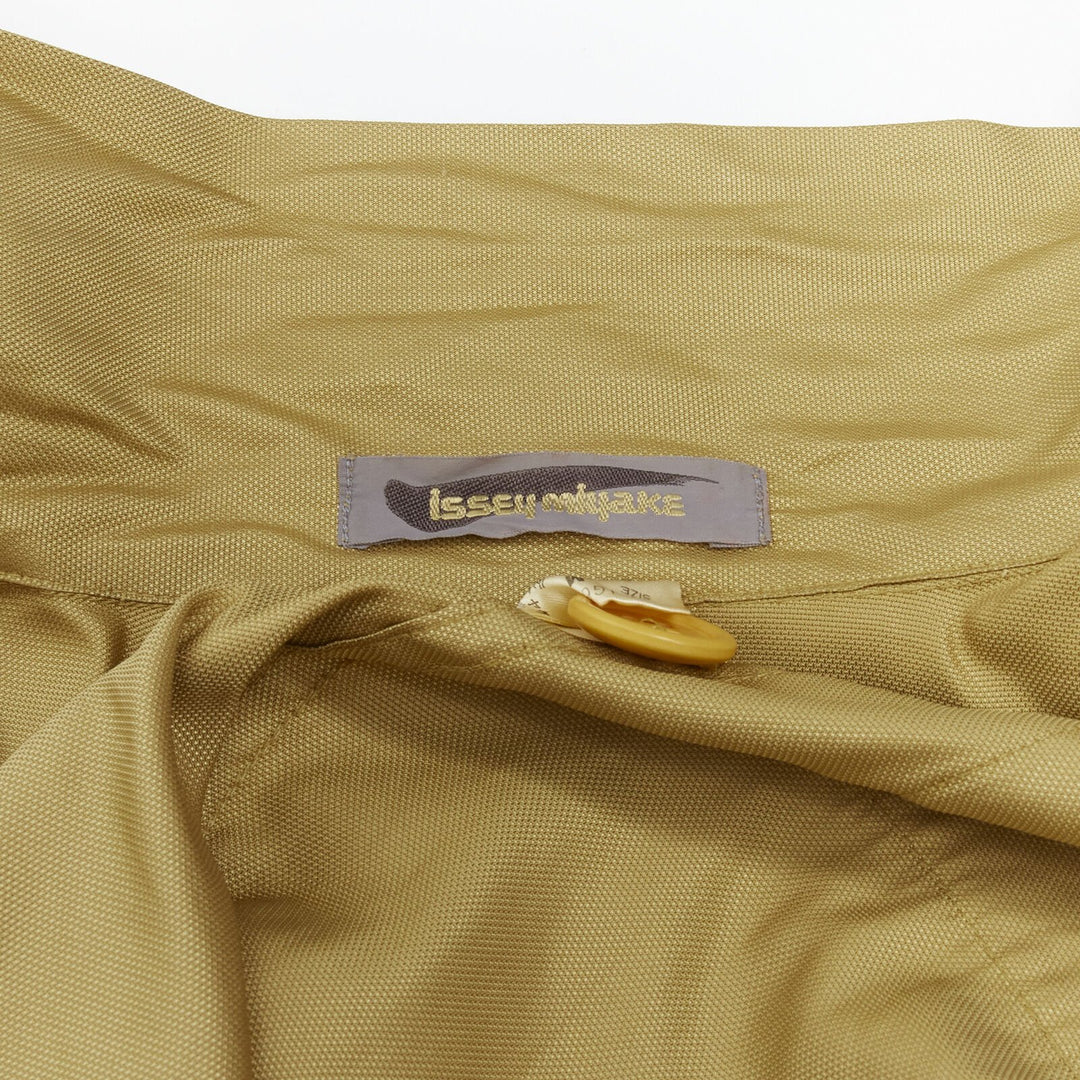 ISSEY MIYAKE 1980's Vintage gold beige parachute draped back trench coat M Rare