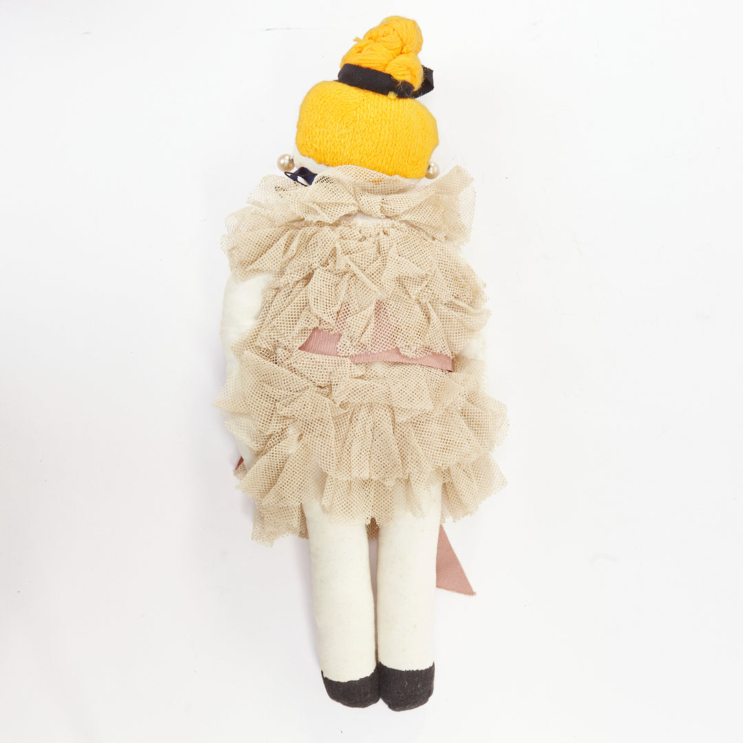 LANVIN 2011 Alber Elbaz Dessine l'Espoir beige mesh ruffle dress fabric doll
