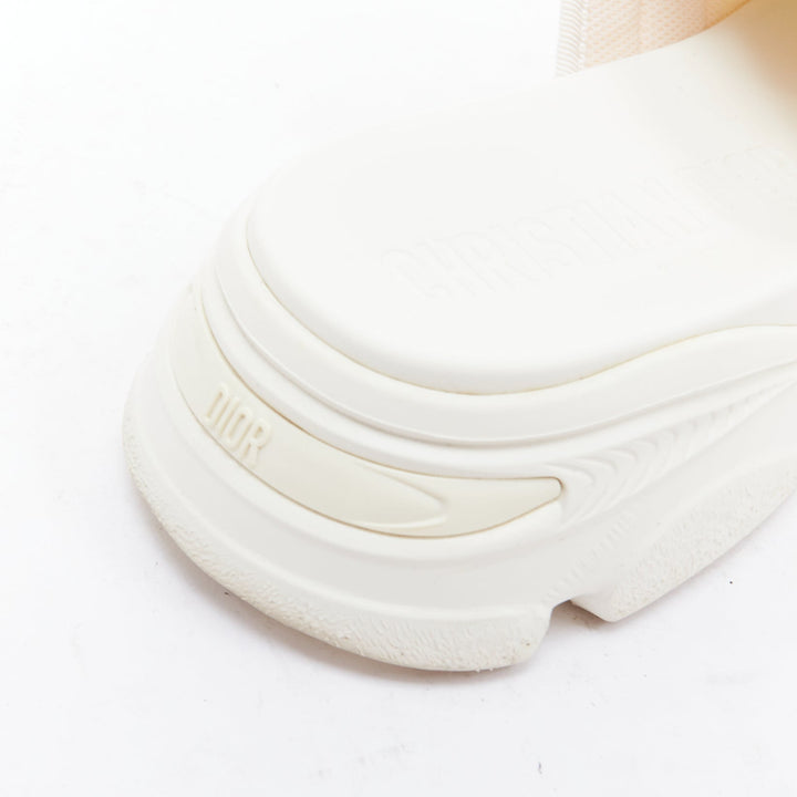 CHRISTIAN DIOR D-Wander cream CD logo chunky technical slides EU38