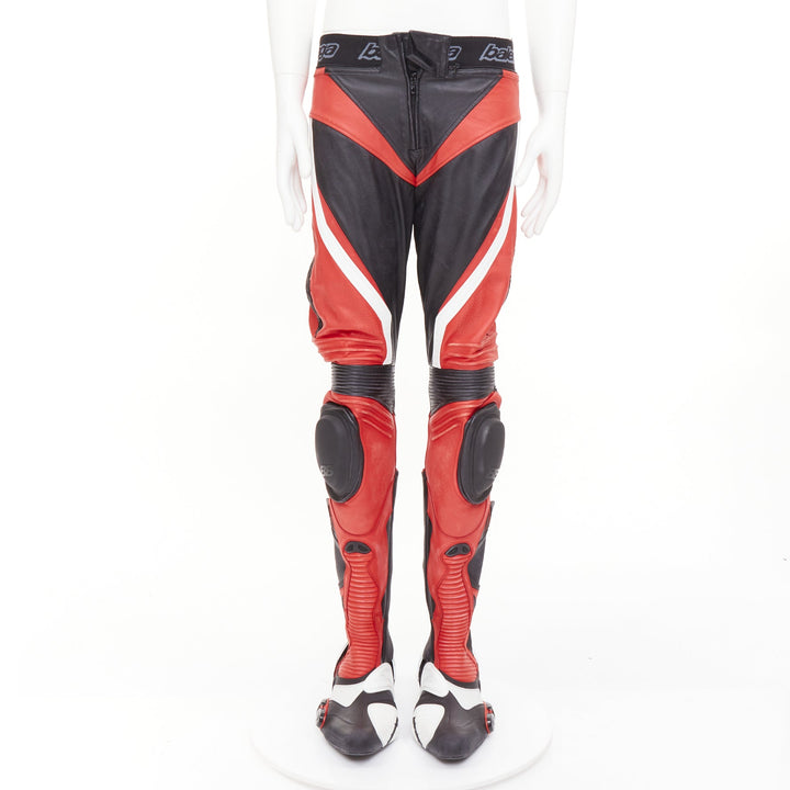 rare BALENCIAGA Demna 2024 Runway Biker Pantashoes black red motocross boot EU41