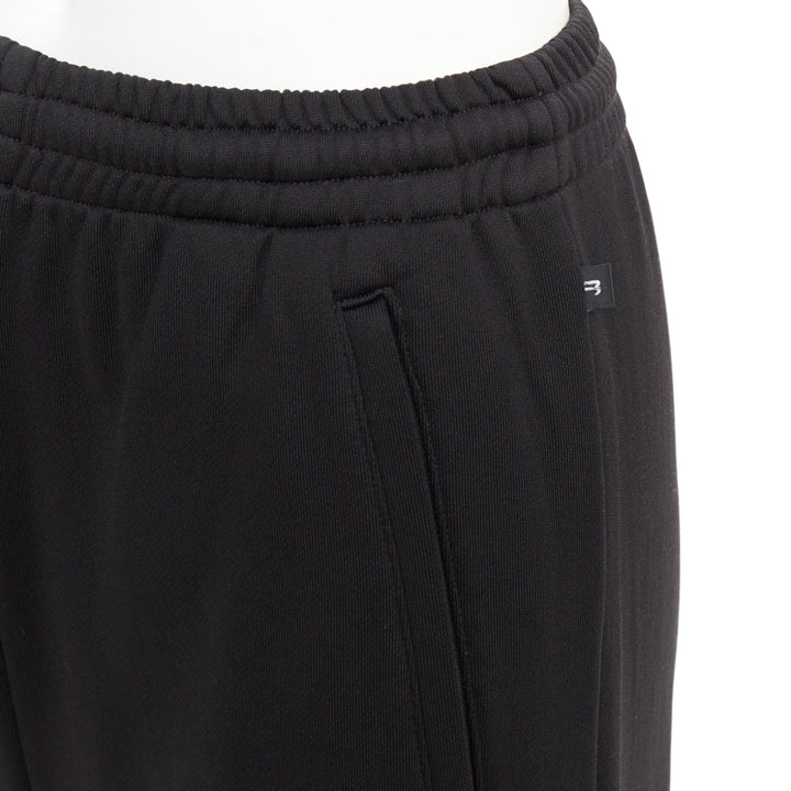 BALENCIAGA 2021 Demna high waist side zip flare knit jogger pants FR34 XS