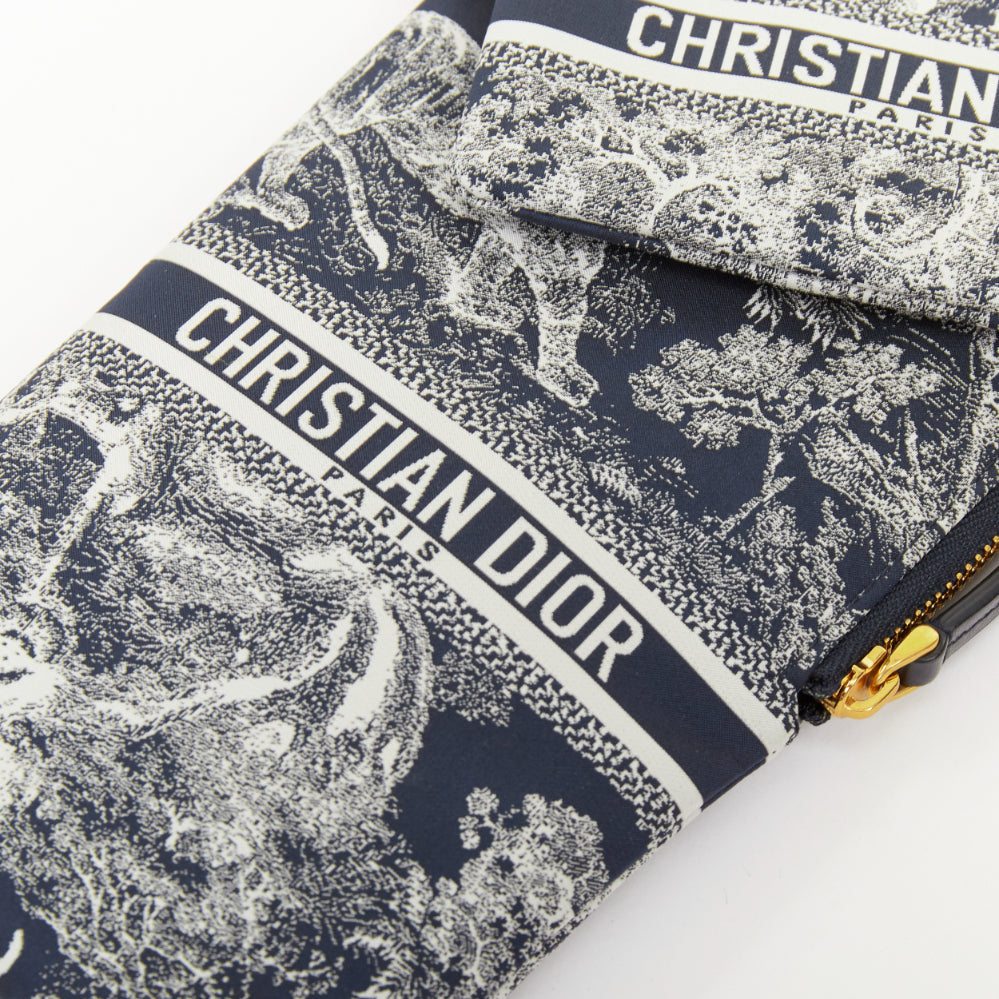 CHRISTIAN DIOR 2021 DiorTravel navy blue white Toile de Jouy technical pouch bag