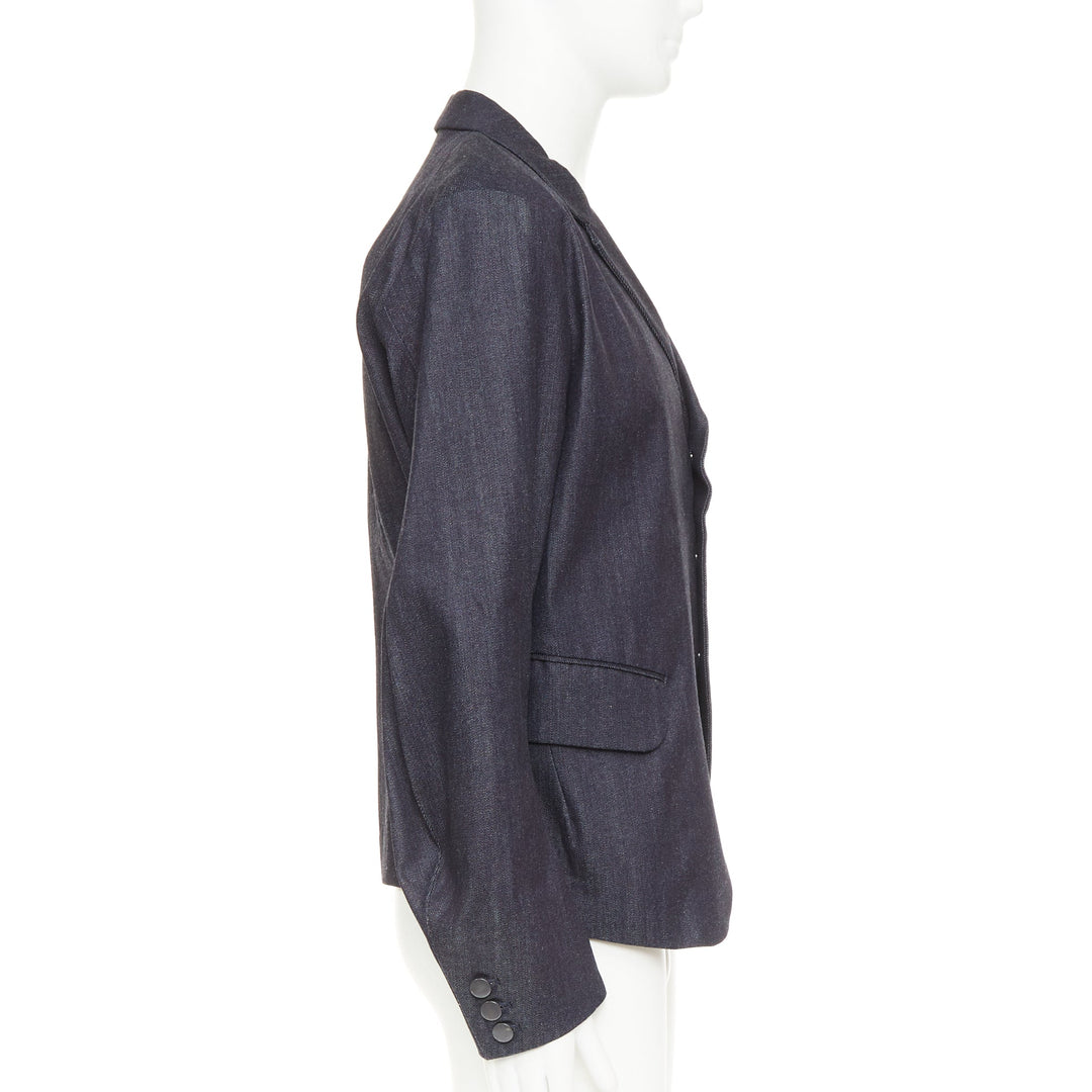NEMETH Christopher Nemeth indigo blue cotton flap pockets boxy blazer jacket L