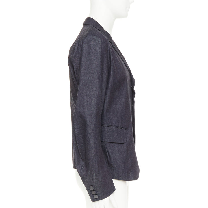 NEMETH Christopher Nemeth indigo blue cotton flap pockets boxy blazer jacket L