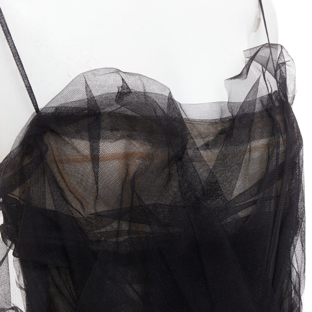 rare ALEXANDRE VAUTHIER COUTURE AW2017 Runway black sheer tulle flared dress