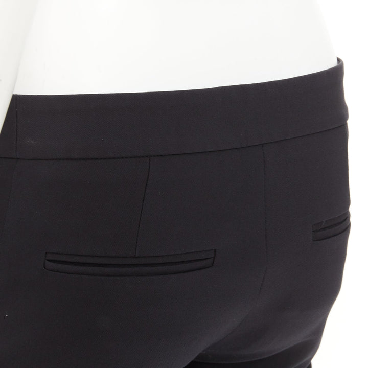STELLA MCCARTNEY black cotton blend slash pockets cigarette trousers IT38 XS