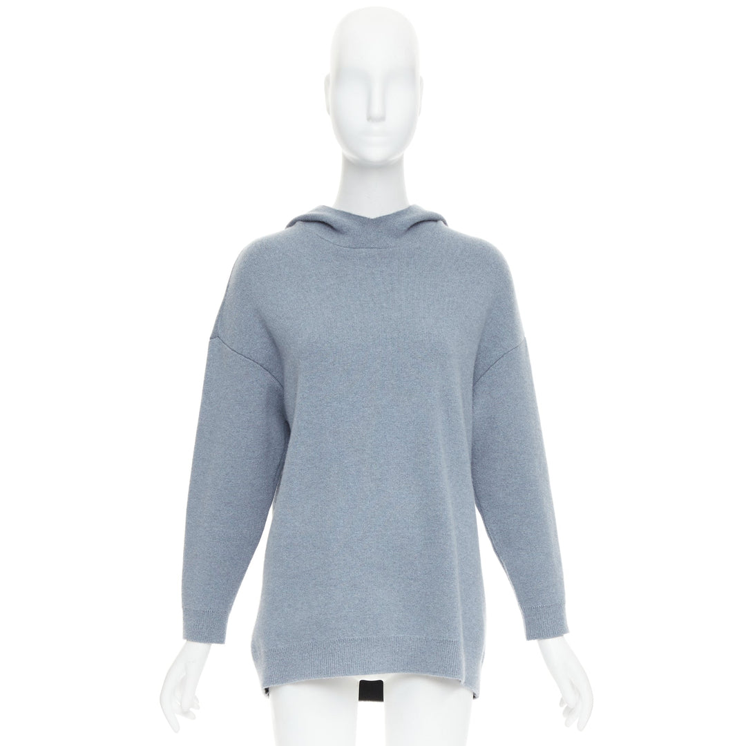 CHRISTIAN DIOR J'adior 8 dusty blue cashmere blend dropp sleeves hoodie FR34 XS