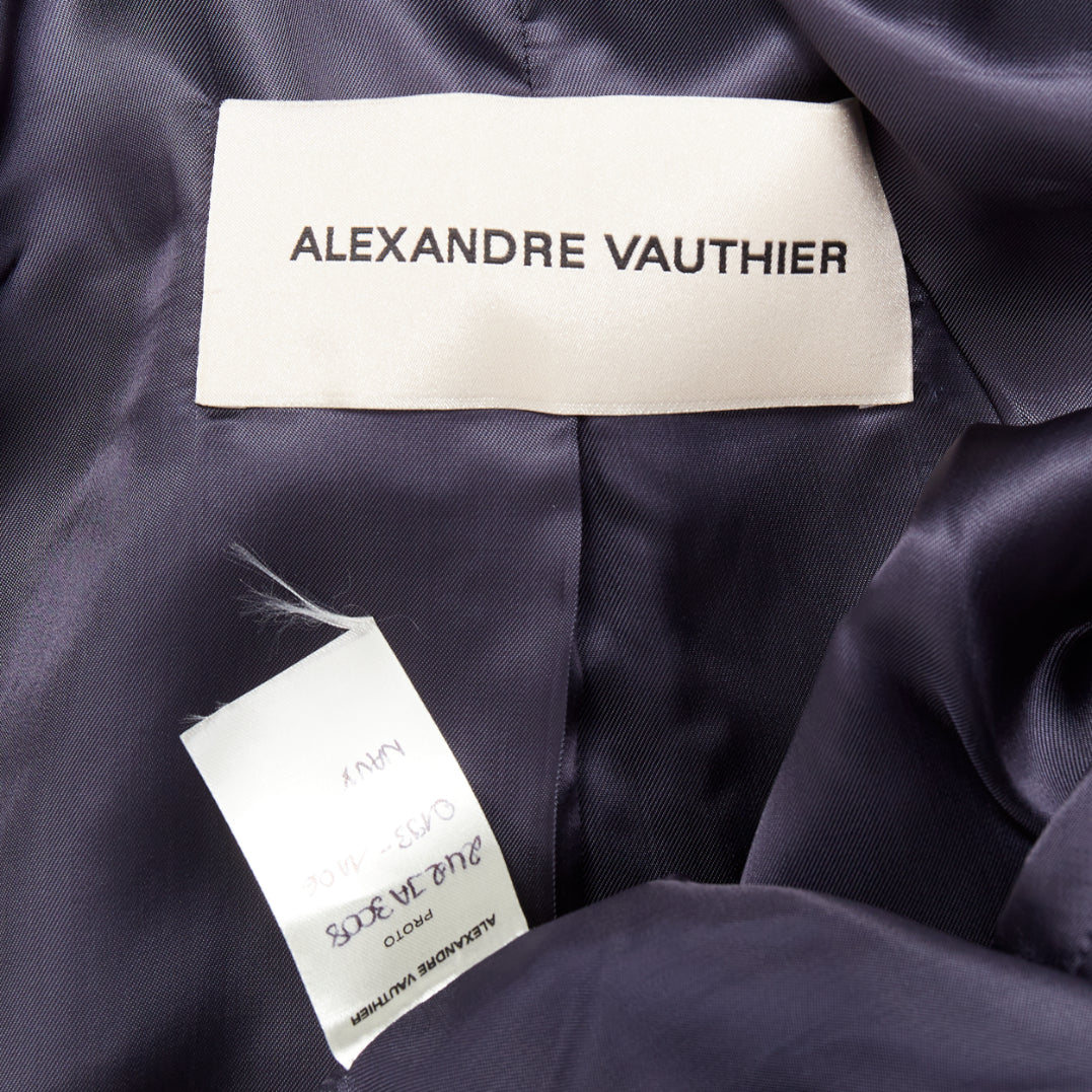 ALEXANDRE VAUTHIER COUTURE AW2023 Runway navy  military collar officer jacket