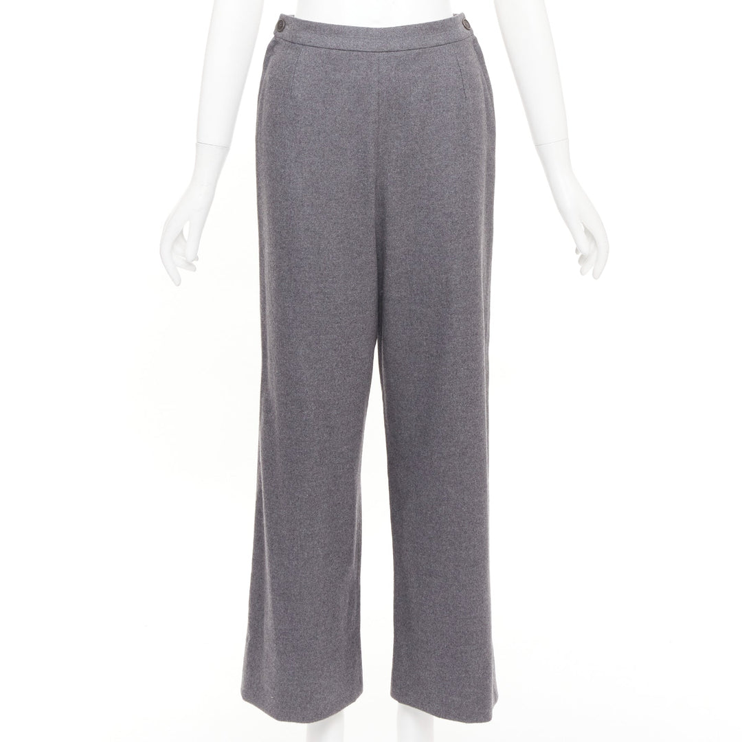 HERMES Martin Margiela Vintage grey cashmere wool high waisted pants FR36 S