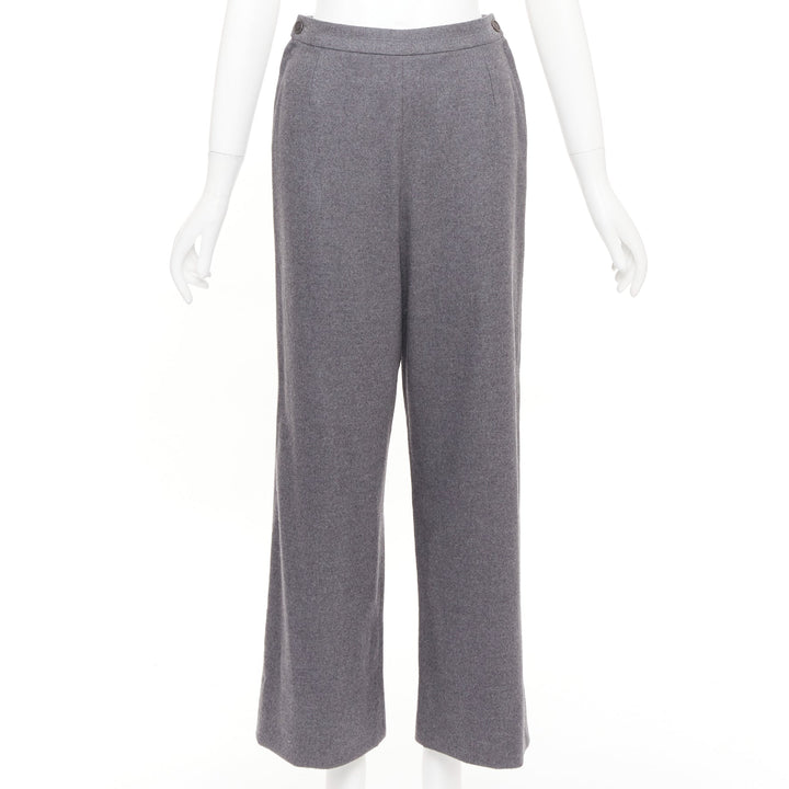 HERMES Martin Margiela Vintage grey cashmere wool high waisted pants FR36 S