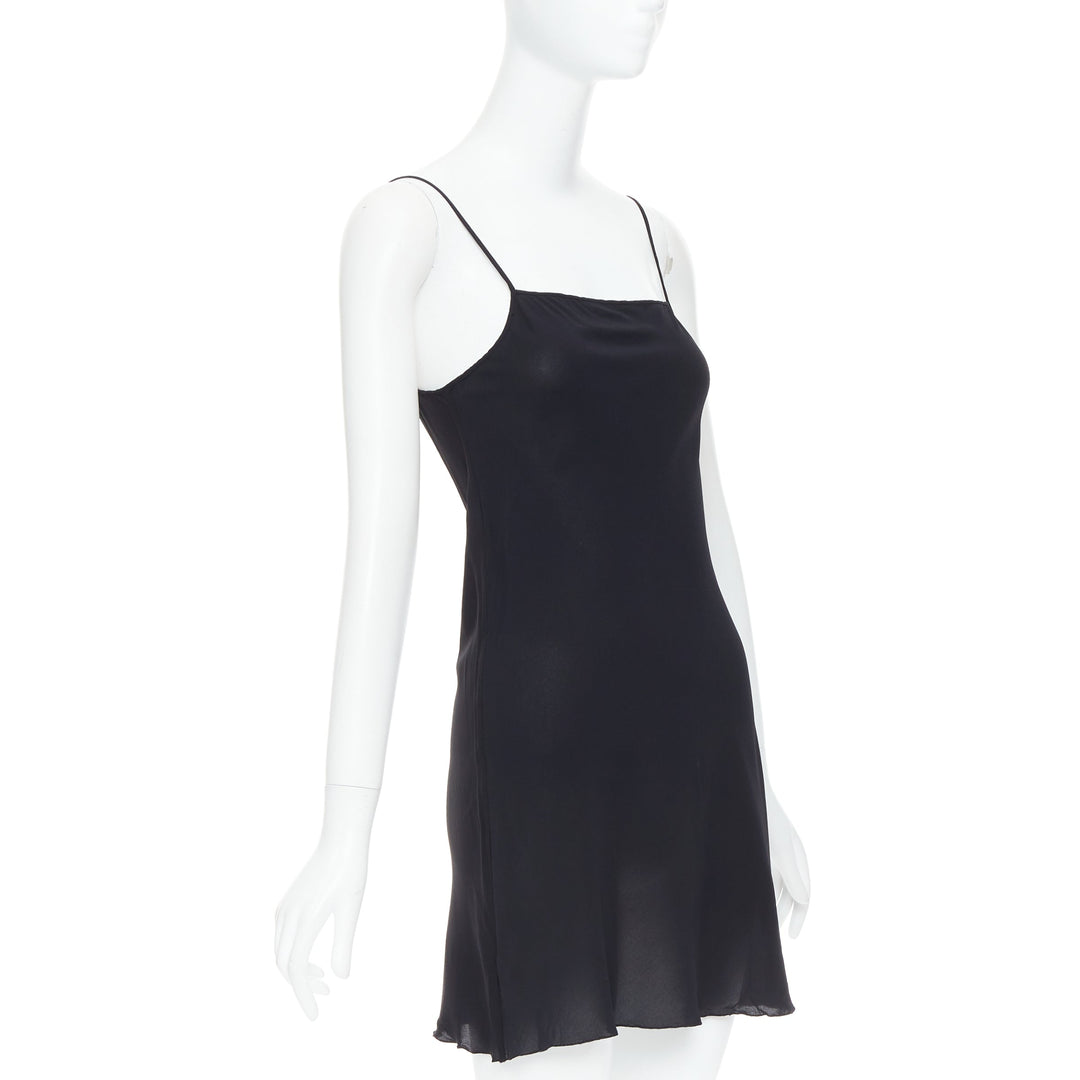 JEAN PAUL GAULTIER Vintage black silky mini slip dress IT38 XS