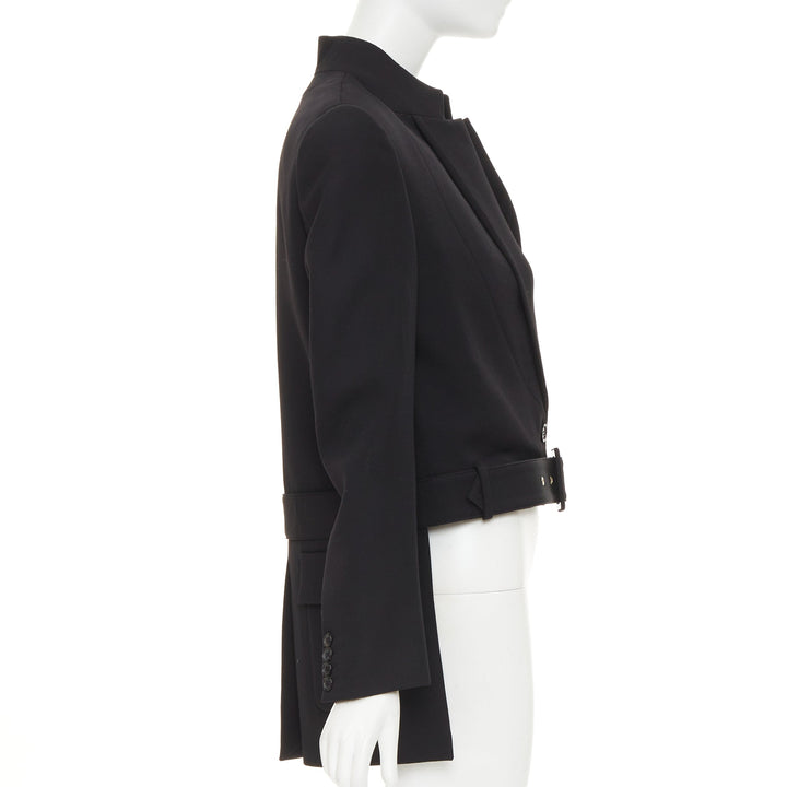 GIVENCHY black wool belted high low tailcoat jacket IT40 S