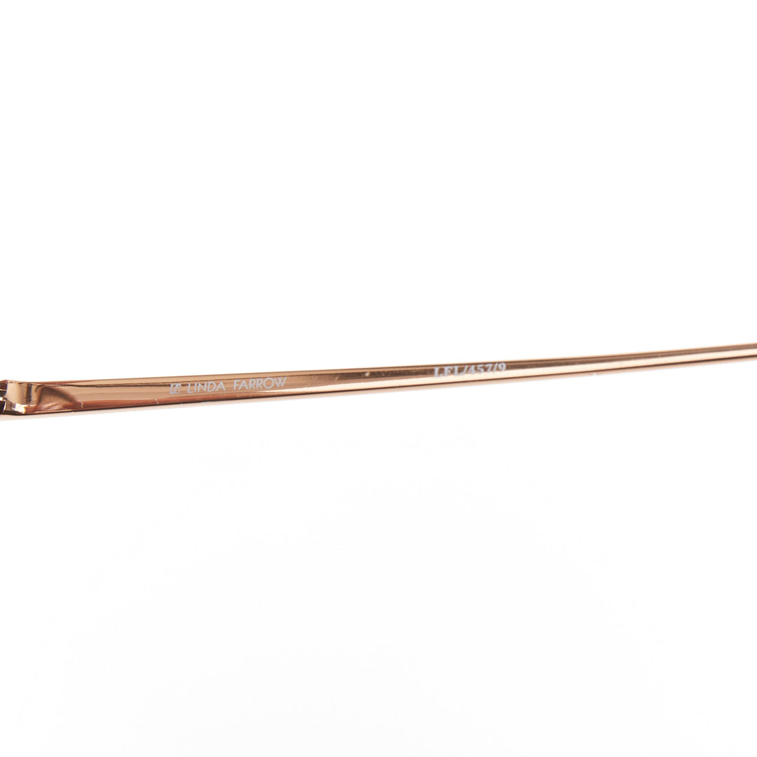 LINDA FARROW LFL4579 rose gold brown ombre clear oversized round sunglasses