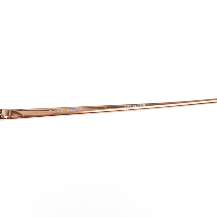LINDA FARROW LFL4579 rose gold brown ombre clear oversized round sunglasses