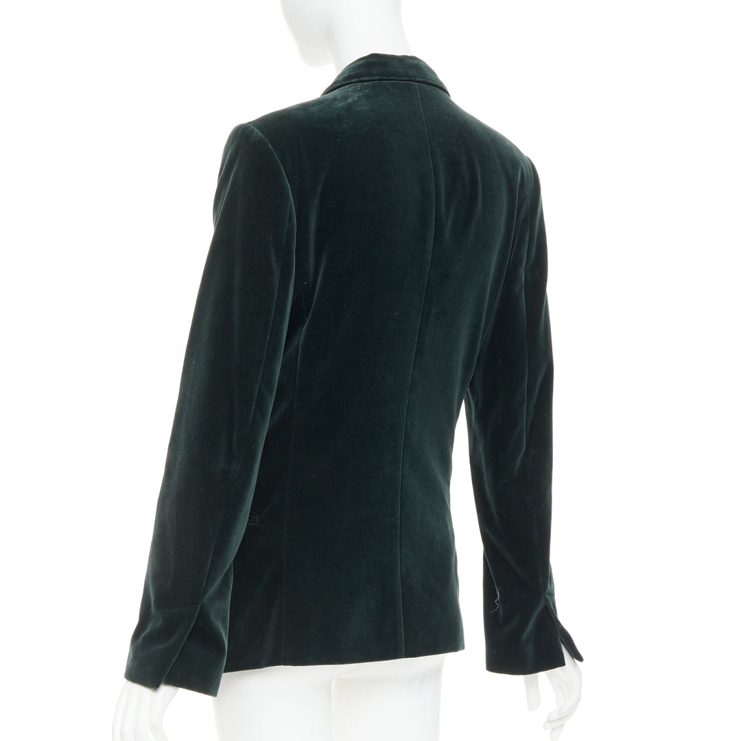 HAIDER ACKERMANN dark green velvet shawl lapel single button blazer FR44 XS