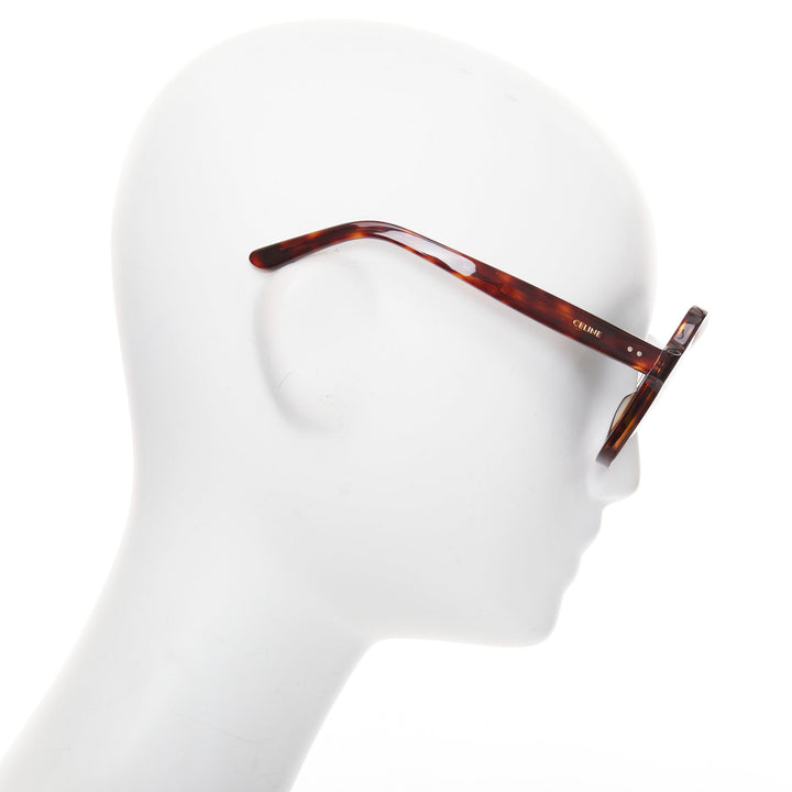 CELINE CL400641 brown tortoise oversized butterfly square sunglasses